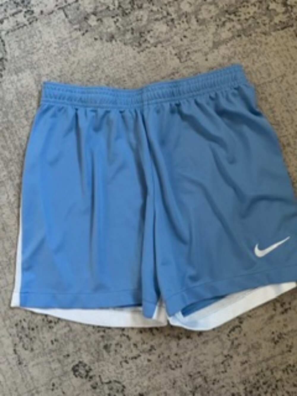 🧡3/$15 NIKE DRI-FIT Slim Fit Light Blue White Shorts XS